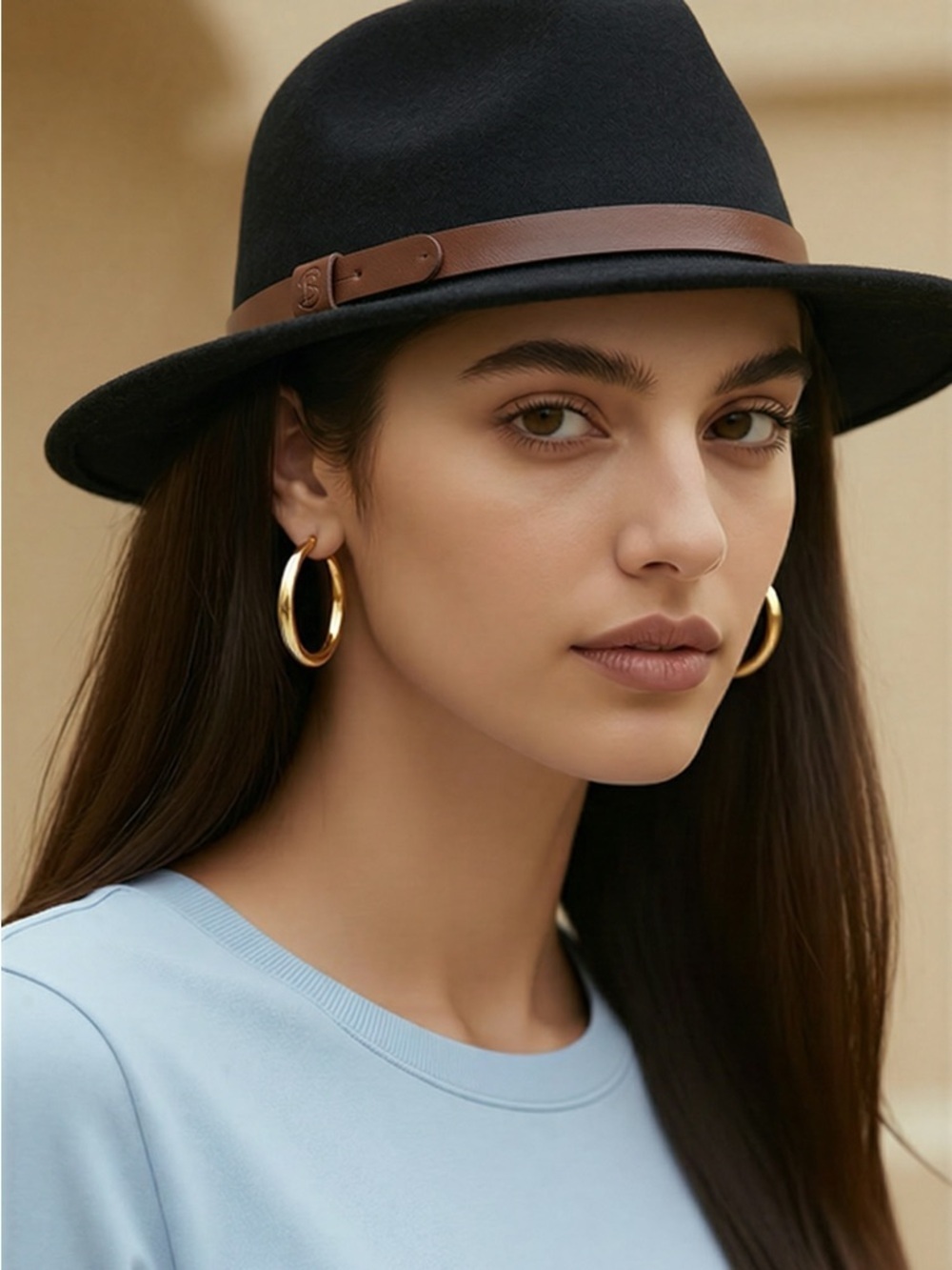Britton Wool Black Fedora Hat